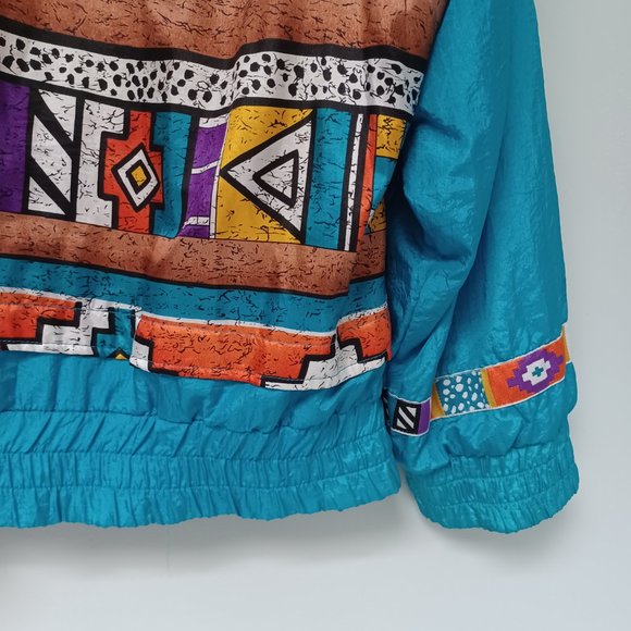 Vtg 80s 90s Lavon Windbreaker Track Jacket, Tribal, Native, Aztec , Size PL - Picture 8 of 16